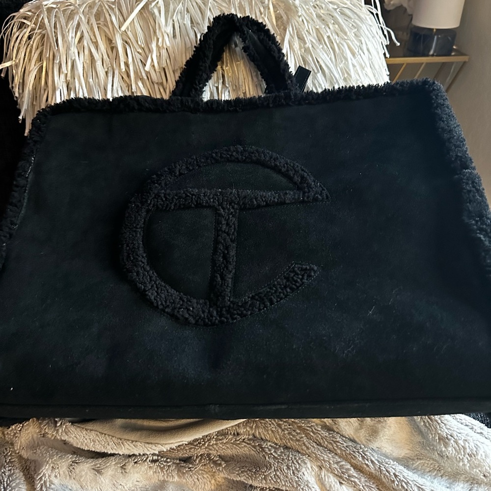Telfar X UGG Black Shearling Tote Bag